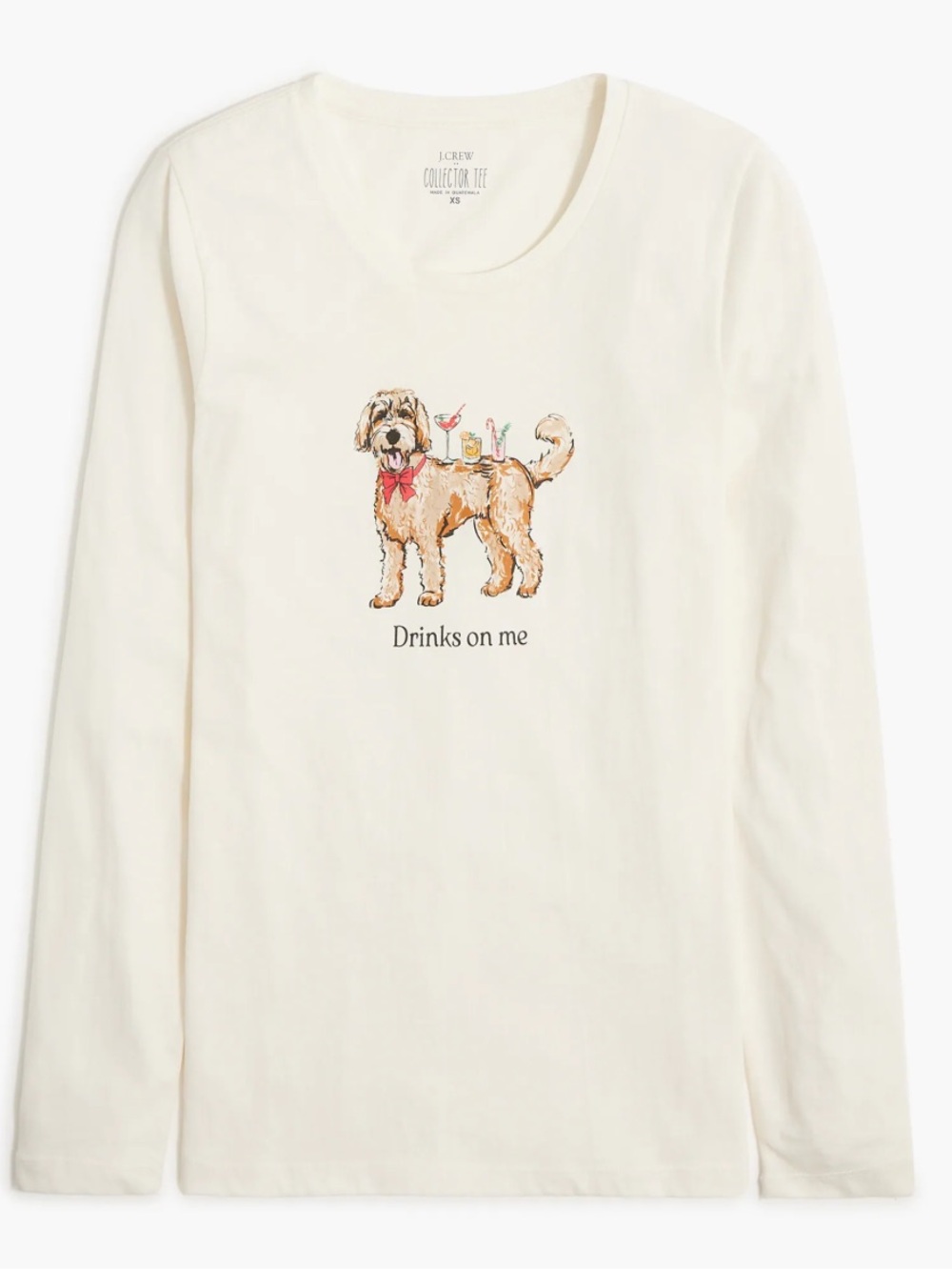 J. Crew Collector Christmas Drinks On Me Dog Graphic Tee